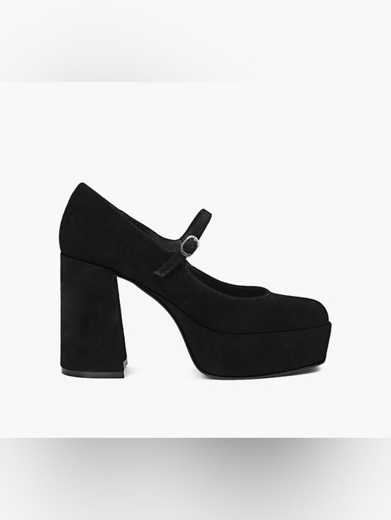 Wishbone Shoes - Wishbone Kate Black Suede Mary Jane Platform Heels